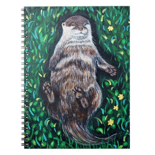 Relaxed River Otter Painting Notebook