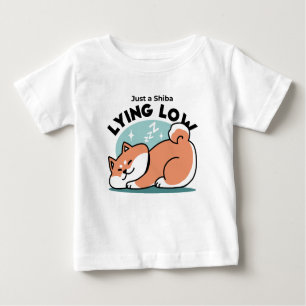 Relaxed Shiba Inu Art: Just a Shiba Lying Low Baby T-Shirt