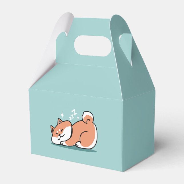Relaxed Shiba Inu Art: Just a Shiba Lying Low Favor Boxes (Front Side)