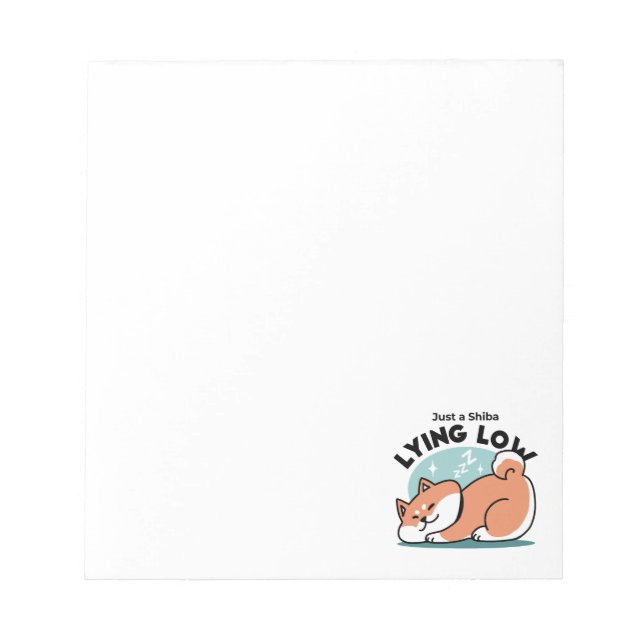 Relaxed Shiba Inu Art: Just a Shiba Lying Low Notepad (Front)