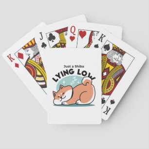Relaxed Shiba Inu Art: Just a Shiba Lying Low Poker Cards