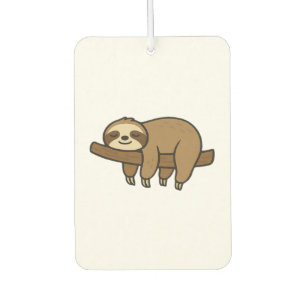 Relaxed Sloth on Branch Retro Logo Classic T-Shirt Air Freshener