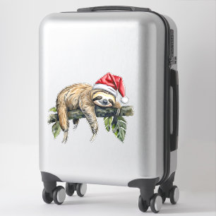 Relaxed Sloth with a Christmas hat 1 Sticker