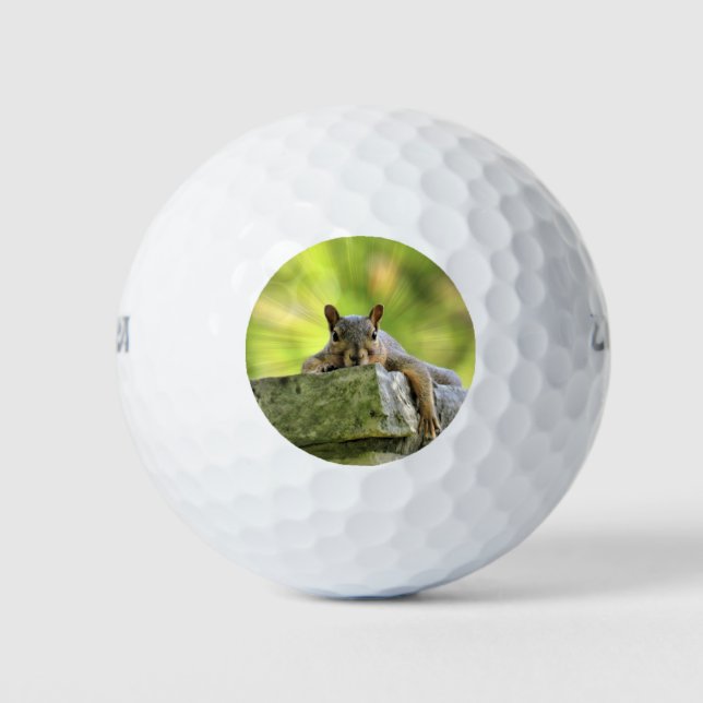 Relaxed Squirrel Golf Balls (Front)