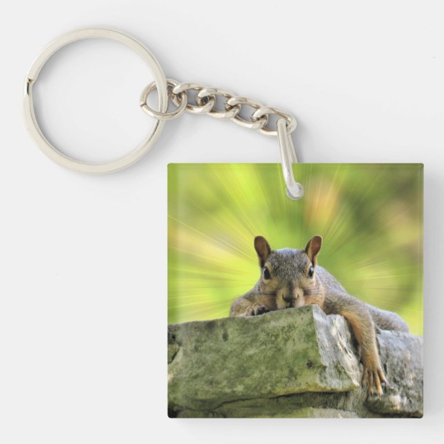 Relaxed Squirrel Keychain (Front)