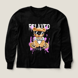 "RELAXED" Streetwear Bear Long-Sleeve T-Shirt Tri-Blend Shirts