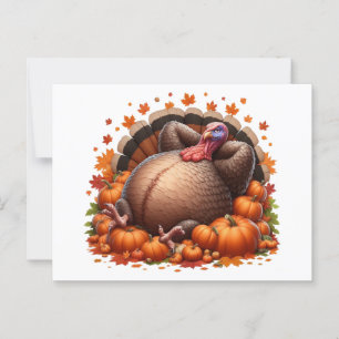 Relaxed Thanksgiving Turkey Lounging Postcard