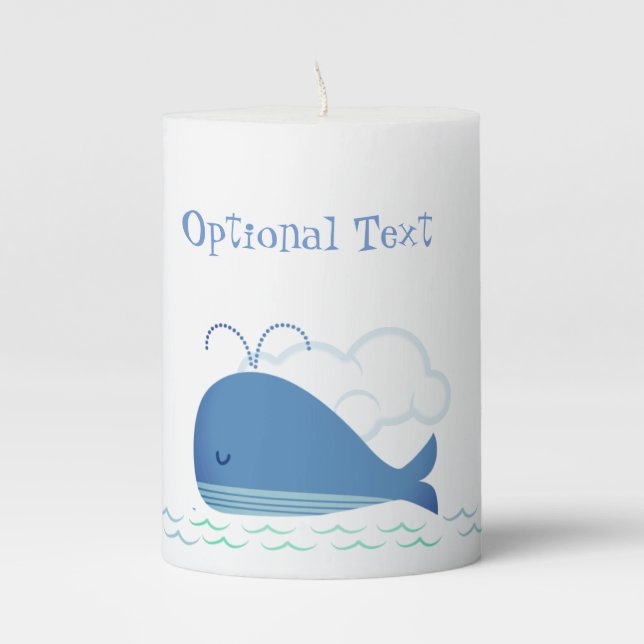 Relaxed Whale  Pillar Candle (Front)