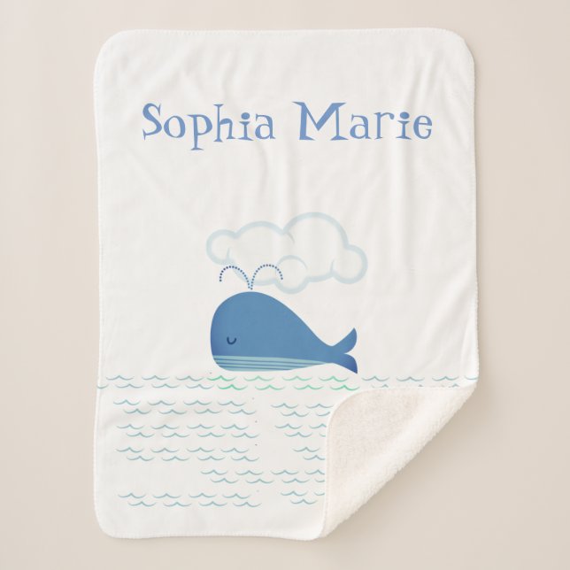 Relaxed Whale  Sherpa Blanket (Front)