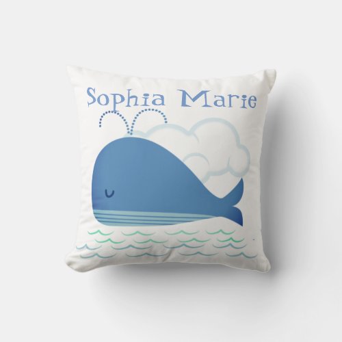 Relaxed Whale Throw Pillow