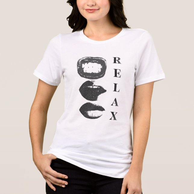 Relaxed Women Trio T-Shirt – Calm & Chill Vibes Te Tri-Blend Shirt (Front)