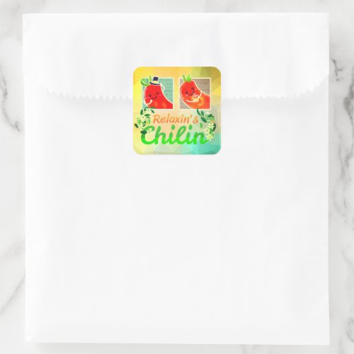 Relaxin and Chilin _ Punny Garden Card Square Sticker