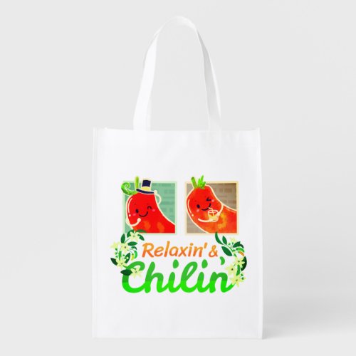 Relaxin and Chilin _ Punny Garden Grocery Bag