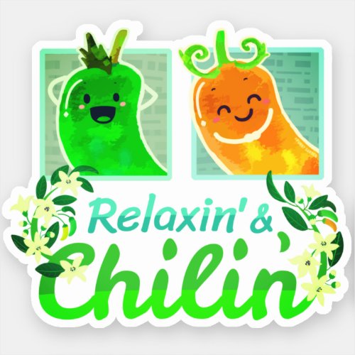 Relaxin and Chilin _ Punny Garden Sticker