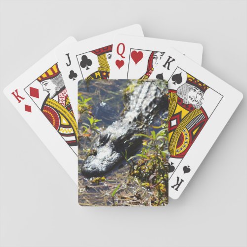 Relaxing Alligator Playing Cards