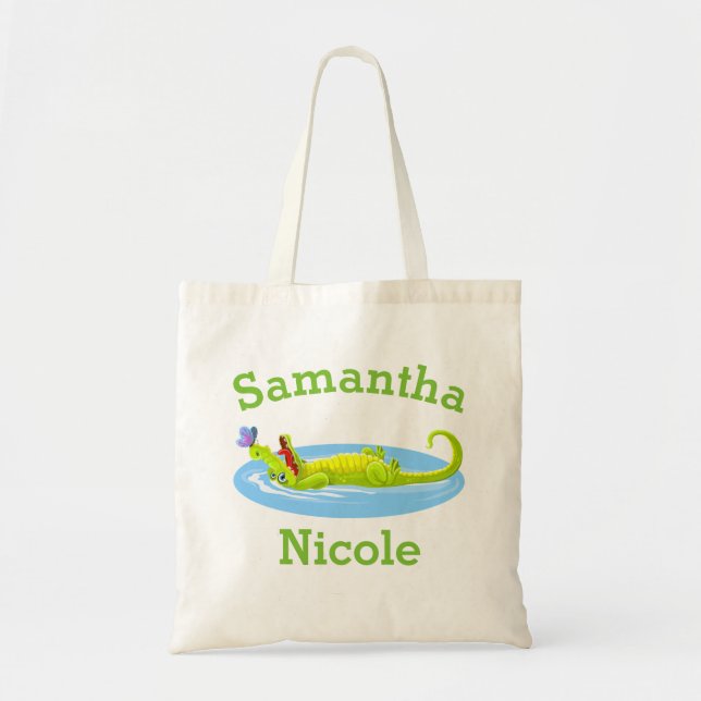 Relaxing Alligator Tote Bag (Front)