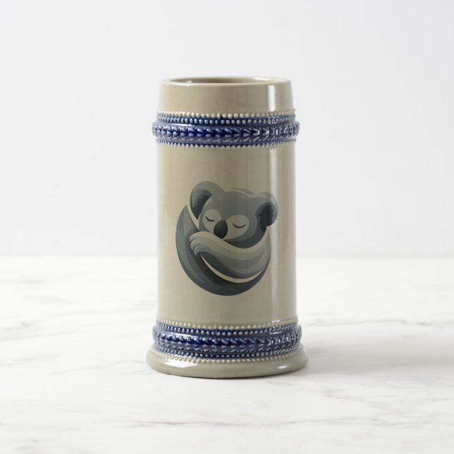 Relaxing Animal Illustration Beer Stein (Center)