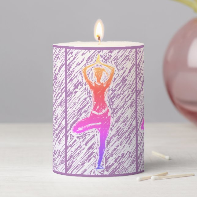 Relaxing at Home - Yoga Life Pillar Candle (In Situ)