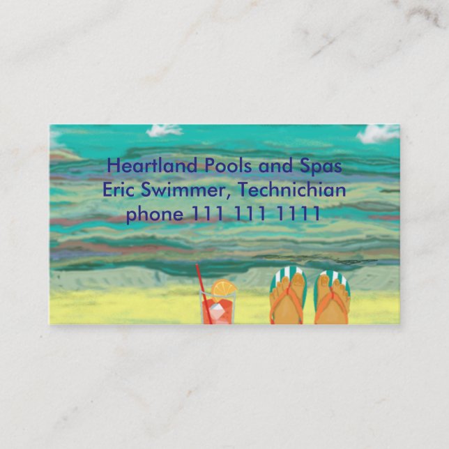 Relaxing at the Beach, Customizable Business Card (Front)