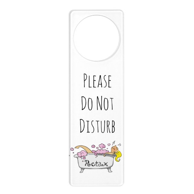 relaxing bath time - please do not disturb door hanger (Front)