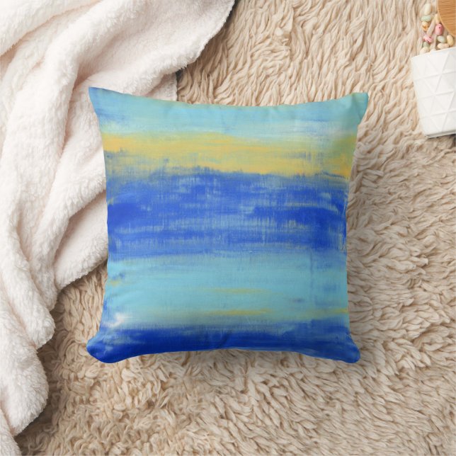 Relaxing Beach Aqua Turquiose Nautical  Throw Pillow (Blanket)