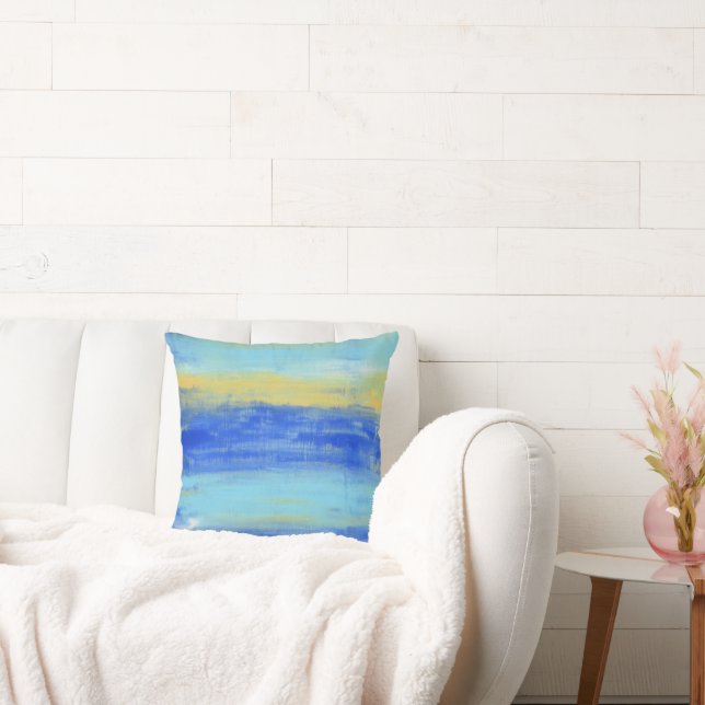 Relaxing Beach Aqua Turquiose Nautical  Throw Pillow (Couch)