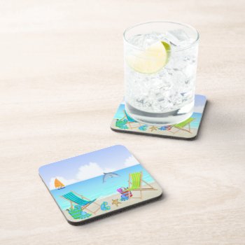 Relaxing Beach Drink Coaster Set (6) by TheHomeStore at Zazzle