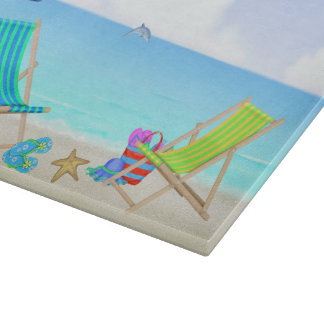 Relaxing Beach Glass Cutting Board (11"x8")