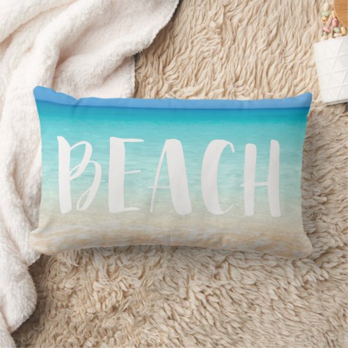 Relaxing Beach House Coastal Ocean  Lumbar Pillow