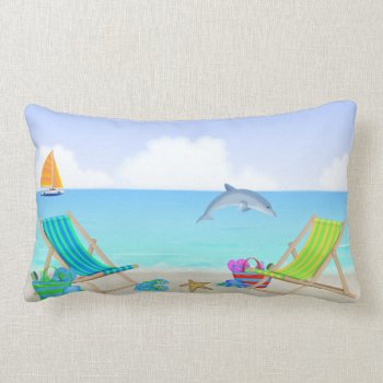 Relaxing Beach Lumbar Pillow by TheHomeStore at Zazzle