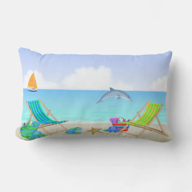 Relaxing Beach Lumbar Pillow Zazzle