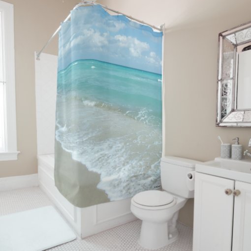 Relaxing Beach Ocean View Shower Curtain Zazzle