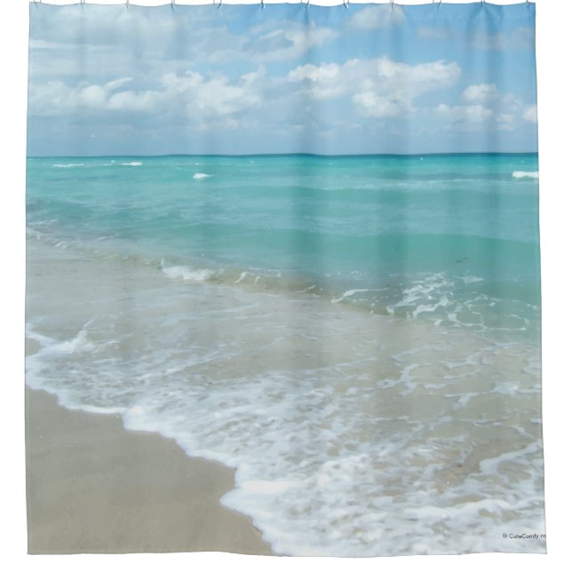 Relaxing Beach Ocean View Shower Curtain (Front)