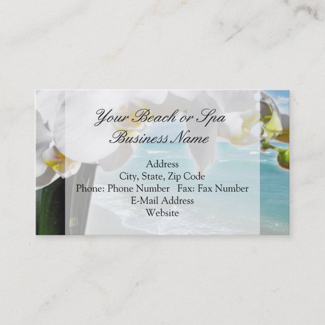 Relaxing Beach Orchid Business Card (Front)