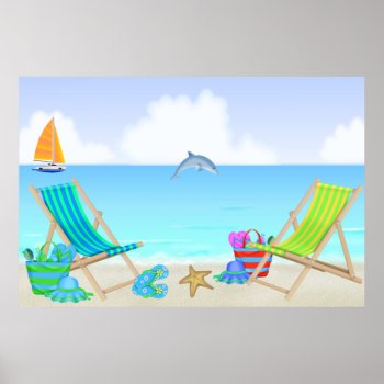 Relaxing Beach Poster/print Poster by TheHomeStore at Zazzle