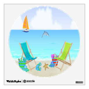 Relaxing Beach Round Wall Decal