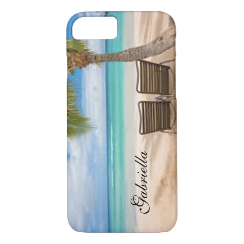Relaxing Beach Scene With Two Chairs Phone Case