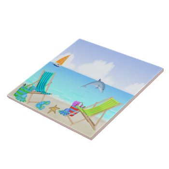 Relaxing Beach Tile/trivet Tile by TheHomeStore at Zazzle