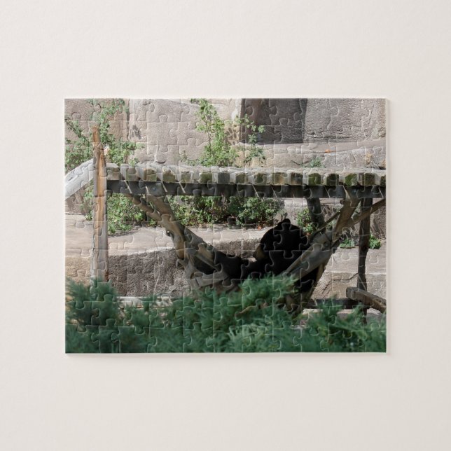 Relaxing Bear in Hammock Jigsaw Puzzle (Horizontal)