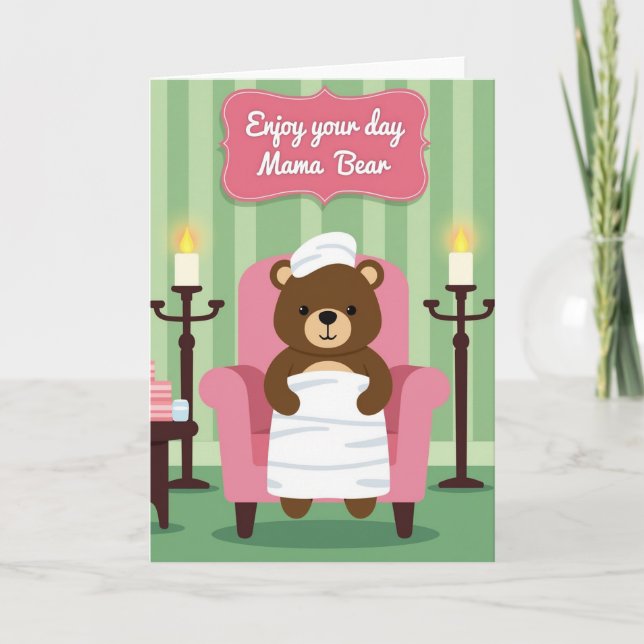 Relaxing Bears Mothers Day Card (Front)