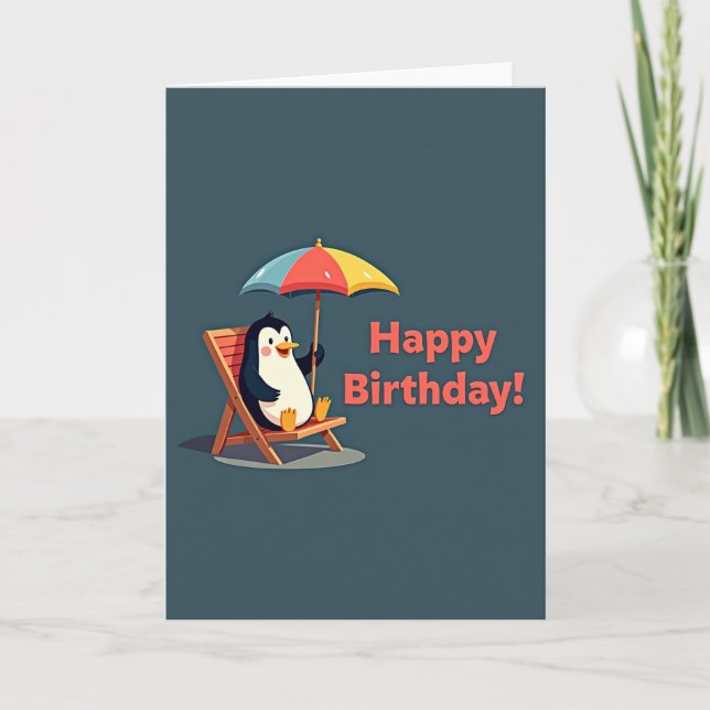Relaxing Bird Birthday Card (Front)