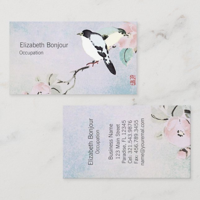 Relaxing Birds ~ Business Cards Asian Nature (Front/Back)