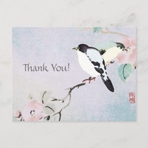 Relaxing Birds ~ Postcards Thank You Japanese