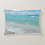 Relaxing Blue Beach Ocean Landscape Nature Scene Decorative Pillow
