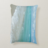 Relaxing Blue Beach Ocean Landscape Nature Scene Decorative Pillow (Back(Vertical))
