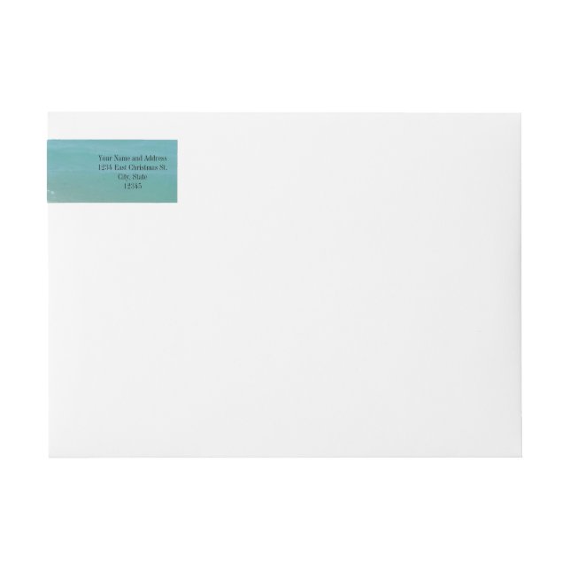 Relaxing Blue Beach Ocean Landscape Nature Scene Wrap Around Label (Front)