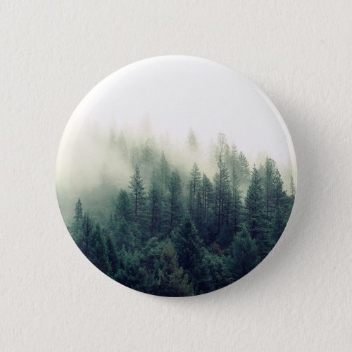 Relaxing Calming Foggy Forest Scene Pinback Button