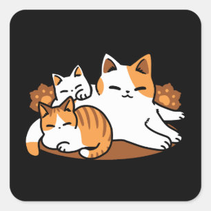 Relaxing Cat Art - 'Laze Furr Days' for Cat Lovers Square Sticker
