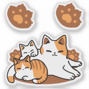 Relaxing Cat Art - 'Laze Furr Days' for Cat Lovers Sticker