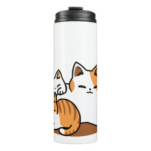 Relaxing Cat Art - 'Laze Furr Days' for Cat Lovers Thermal Tumbler